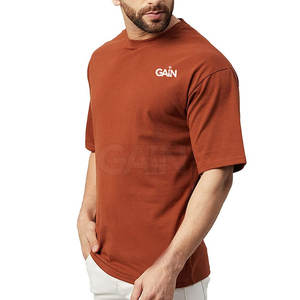 Prix raisonnable T-shirt homme couleur unie Design votre propre logo T-shirt confortable à épaules tombantes pour hommes - Product Image 3