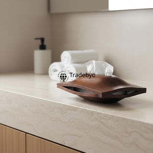 กล่องใส่กระดาษทิชชูไม้ทำมือ พร้อมที่วาง ดีไซน์ลายดอกไม้สลัก งานพรีเมียม ตกแต่งบ้านสไตล์ทันสมัย สำหรับห้องนั่งเล่น Tradebyd - Product Image 5