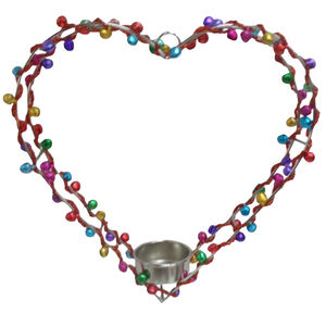 Adorno decorativo de pared de corazón colgante de hierro/Cuentas multicolor para decoración de hogar y Navidad hecho a mano a granel - Product Image 1