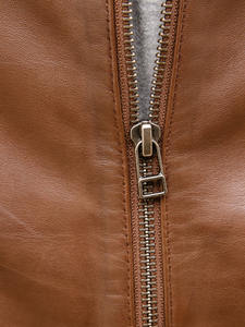 Custom Large Size Light Brown <b>Sheepskin</b> <b>Jacket</b> for <b>Men</b> High Quality Genuine <b>Leather</b> Motorcycle Style Breathable for Winter Front - Product Image 4