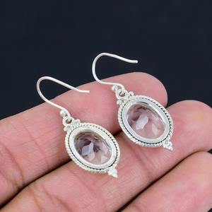 Pendientes clásicos hechos a mano, joyería de plata 925 sólida para mujer, Plata de Ley 925, Topacio blanco, piedras preciosas, pendientes de estilo bohemio, regalo - Product Image 5
