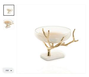 Elegante tazón decorativo Hermoso centro de mesa de lujo elegante acento para el hogar perfecto para la exhibición de la sala de estar - Product Image 2