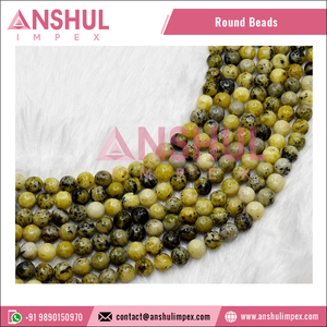 ผู้จัดจำหน่ายขายส่ง ลูกปัดพลอยเซอร์เพนไทน์คุณภาพดี เงางาม ขนาด 6 มม. สำหรับทำเครื่องประดับ Anshul Impex RB-SERP-6 - Product Image 2
