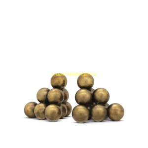Cụm Sphere Brass bookend thiết lập hình học kim tự tháp phong cách kim loại nặng trang trí người giữ cuốn sách hiện đại Kệ tổ chức điêu khắc - Product Image 3