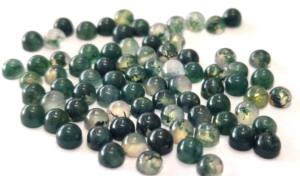 Agate Mousse Naturelle de Qualité Supérieure 8mm Cabochon Rond de Qualité Supérieure - Product Image 5