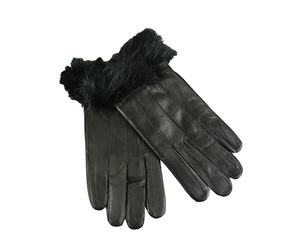 Gants en cuir tricotés avec fourrure de lapin véritable pour femmes, vente en gros, gants thermiques d'hiver pour le cyclisme, les activités de plein air et le quotidien - Product Image 1