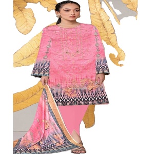 ชุดเดรสแฟชั่นปักลาย3ชิ้นสำหรับใส่ในชีวิตประจำวันคอลเลกชันฤดูร้อนของ AF 3ชิ้นสำหรับปากีสถานอินเดีย - Product Image 1