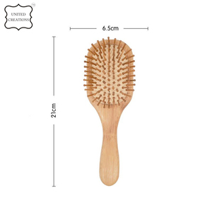 Custom Logo Bamboo Hair Brush Rat Tail <b>Comb</b> for Men Women Natural Detangling Paddle Hairbrush Make Hair Smooth Massage Scalp - Product Image 5