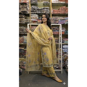 FUSION LONG LENGTH 3 PIECE COTTON SALWAR KAMEEZ PLUS SIZE SERIES-SL00252 - Product Image 3