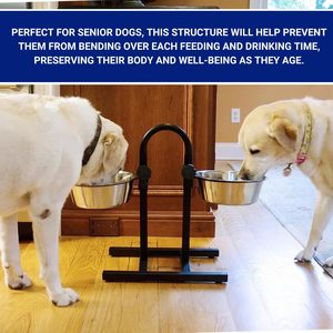 ชามใส่น้ำอาหารปรับความสูงได้สำหรับสุนัขทำจากสเตนเลสรูปตัว H เป็นมิตรกับสิ่งแวดล้อม - Product Image 3