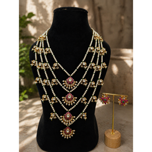 Ensemble collier et boucles d'oreilles en argent sterling 925 avec moissanite Advik Rani pour femmes, bijoux de mariée indiens, fabricant en gros - Product Image 1
