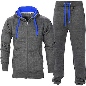 Chándal de dos piezas sólido de talla grande para hombre de alta calidad Logo personalizable 100% algodón cómodo entrenamiento Fitness moda invierno - Product Image 5