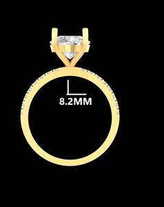 แหวนหมั้นของผู้หญิงเพชรโมอิสทอง14K 1กะรัต E สีสดใสตัด VVS2ได้ชัดเจนผู้จัดจำหน่ายเครื่องประดับชั้นดี - Product Image 5