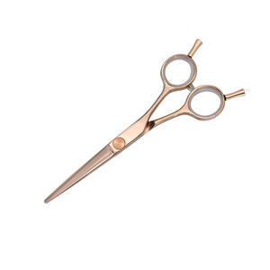 กรรไกรตัดผมสแตนเลส6.5นิ้วพร้อมที่พักสองนิ้วกรรไกรตัดผมใบมีดคมสีโรสโกลด์ - Product Image 4