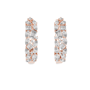 0.403 ct Diamond Hoop <b>Earrings</b> in 18kt, 14kt, 10kt Gold & 925 Silver <b>Moissanite</b> & Lab-Created Diamonds VVS-VS Clarity, EF - Product Image 1