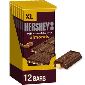 HERSHEY'S Milk Chocolate with Almonds XL, Candy Bars, 4.25 oz (12 Count, 16 Pieces) - Product Image 4
