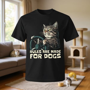 Maglietta per amanti dei gatti: le regole sono fatte per i cani, per gli appassionati di gatti - Product Image 3