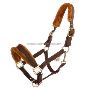 Double Ply Extra Comfort <b>Padded</b> Nylon Horse Halter in Many Colors and Custom Sizes With Adjustable Brass Plated Accessories - Product Image 4