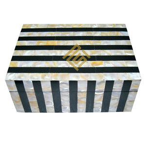 Boîtes décoratives à bijoux les plus vendues avec logo personnalisé unique MOP pour la décoration de la maison collier en os de corne artisanal indien - Product Image 3