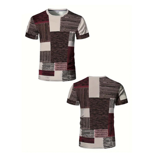 T-shirt athlétique pour homme Col rond haute élasticité Manches courtes Slim Fit Fitness Wear Sublimation T-shirts - Product Image 3