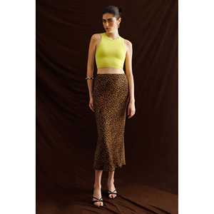 Falda midi con estampado leopardo - Product Image 4