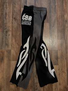 La mejor calidad de los hombres 100% algodón 400gsm Flees Sun Fade apenado bordado Zip Up Sudadera con capucha y pantalón plano chándal al por mayor - Product Image 5