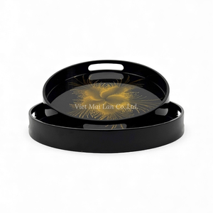 ถาดแลคเกอร์ลายดอกไม้แบบดั้งเดิม สำหรับเสิร์ฟและตกแต่งโต๊ะอาหารที่บ้าน จากเวียดนาม - Product Image 3