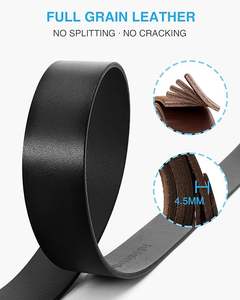 Cinturones de piel de vaca con logotipo personalizado Cinturones de cuero genuino de moda para hombres OEM personalizados y disponibles al por mayor - Product Image 2