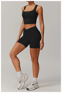 Short à cordon pour femmes avec logo personnalisé de haute qualité pantalon de course de yoga décontracté d'été short pour femmes personnalisé - Product Image 3