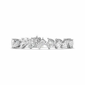 IGI Certified Multi-Shape Diamond Tennis Bracelet in Solid 925 Sterling Silver - Product Image 1