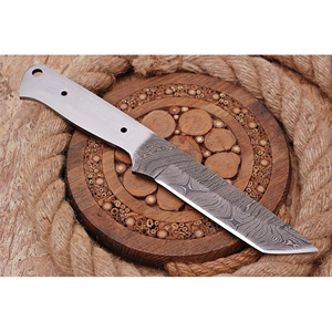 Cuchillo tanto de acero de Damasco al por mayor, cuchillas en blanco con Funda de cuero, cuchillo de caza de primera calidad, suministros para compras a granel - Product Image 6