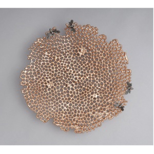 High Quality Aluminum Gold Round Serving <b>Tray</b> for Weddings & Ramadan Dinners for Cookies Food Serving <b>Tray</b> - Product Image 4