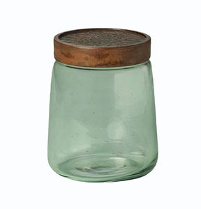 Grand pot en verre transparent avec design classique de la technique du four pour les fêtes - Product Image 1