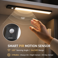Lampe de nuit intelligente moderne sans fil à 3 couleurs avec gradation progressive, rechargeable, à coller sous l'armoire, avec détecteur de mouvement pour cuisine et escaliers