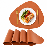 Set de table réutilisable en cuir PU classique personnalisé, imperméable, carré, pour salle à manger, restaurant, hôtel, décoration de la maison