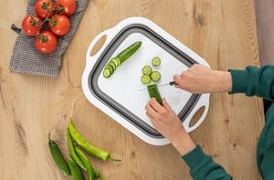 Tabla de Cortar Plegable Rectangular AFOSSA, Colador Plegable Ecológico con Capacidad de 10-20L, Patas Antideslizantes, Almacenamiento por Inyección - Product Image 4