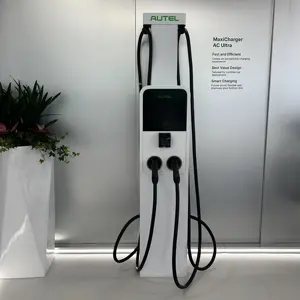 Snel Elektrisch Autolader Station Ac 19.2kw Dubbel Pistool Snellaadstations Elektrische Autokabel Ev Oplader