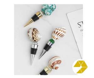 Tapón de vino de concha marina hecho a mano, decoración costera para regalos de fiesta, tapón de vino de concha marina, envío rápido a granel económico a la venta - Product Image 2