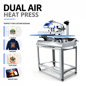 Presse à chaud pneumatique double plaque haute performance 40x50 pour l'impression de t-shirts et de vêtements - Product Image 1
