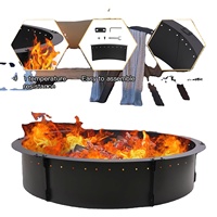 Brûleur de foyer miniature octogonal haute température en acier galvanisé pour bois, gaz ou essence, personnalisable, pour camping extérieur