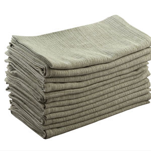 ชุดผ้าขนหนูสำหรับห้องครัวผ้าทอมือผ้าฝ้ายแห้งเร็วสำหรับเด็กสีดำผ้าแชมบรีใช้ในบ้านและร้านอาหารอย่างยั่งยืน - Product Image 1