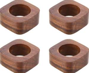 ชุดแหวนผ้าเช็ดปากทำจากไม้สำหรับผู้ถือช่างฝีมือ12คนโต๊ะตกแต่งงานเลี้ยงอาหารค่ำของตกแต่งของขวัญ (สไตล์2) - Product Image 2