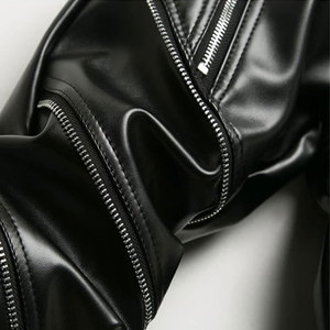 กางเกงกีฬาขายาวสำหรับผู้ชายกางเกงหนังขายาวเข้ารูปแบบลำลองปรับแต่งโลโก้เอวสูง2024 - Product Image 6