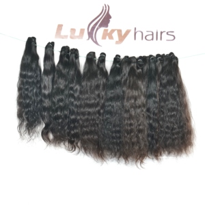 100% paquets de cheveux humains vierges indiens bruts pas cher tissage vague d'eau profonde Styles Extensions droites non transformées - Product Image 3