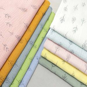 Tissu en <span class=keywords><strong>gaze</strong></span> <span class=keywords><strong>double</strong></span> couche imprimé 100% coton, froissé naturellement, pour robes, pyjamas et vêtements pour bébés, vente en gros - Product Image 3