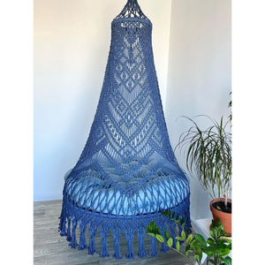 Silla Colgante de Macramé de Lujo, Silla Columpio de Algodón para Jardín, Columpio Elegante con Cuerda de Algodón para Relajación al Aire Libre - Product Image 2