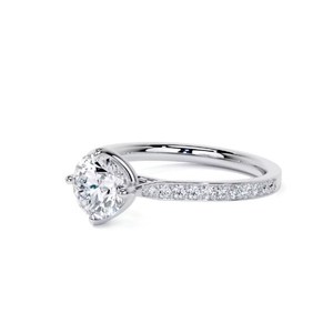 10k jaune Rose blanc plaqué or rond coupe laboratoire cultivé diamant mariage et bagues de fiançailles unisexe cadeau de fête pour elle - Product Image 1
