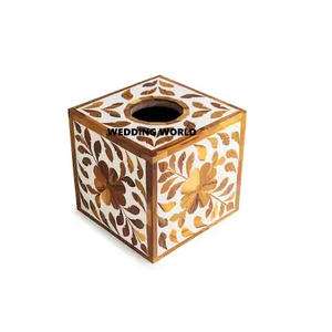 Boîte à mouchoirs en bois de couleur gris clair classique élégant fait à la main ustensiles de cuisine Top vente de table nouvelle boîte à mouchoirs en bois en gros - Product Image 3