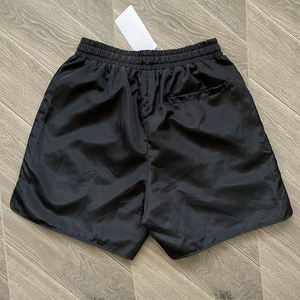 Short de bain décontracté pour homme en toile 100 % coton respirante et écologique, coupe sport, taille haute avec cordon de serrage, couleur unie - Product Image 2