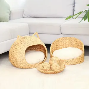 Vente en gros, accessoires pour animaux de compagnie, produits, lits de jacinthe d'eau pour chats et chiens avec coussins de matelas et oreillers